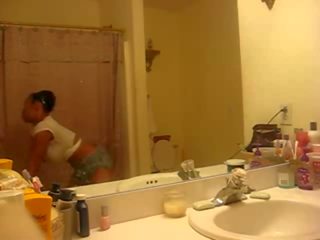 Booty Bigtitted Sista produces A x rated clip In A Bathroom