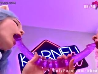 Kawaii lesbienne filles baise anal strapon chatte pieds alicebong karneli bandi