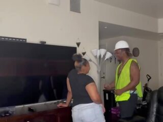 Construction εργάτης πόρνη kendale δίνουν του πελάτης ένα bbc ενώ επί ο δουλειά